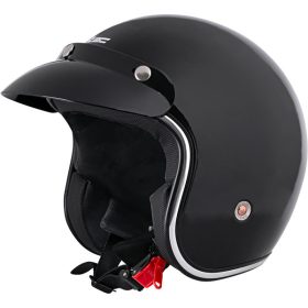 A-Pro Boston fényes fekete nyitott bukósisak